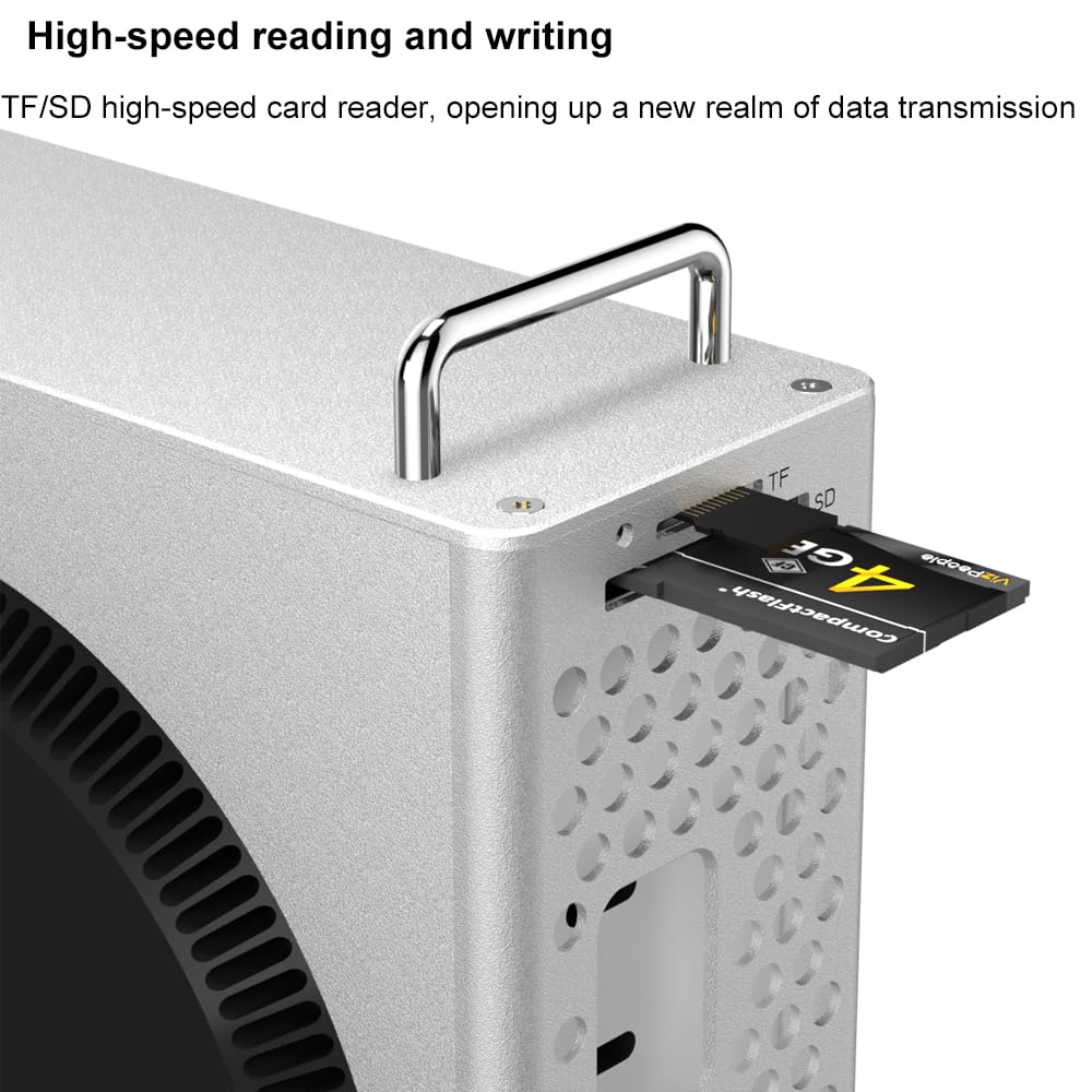 Generico Chassis per Mac Mini M4/M4 Pro 2024, supporto verticale per computer, chassis in lega di alluminio, base di raffreddamento antipolvere (Nero)