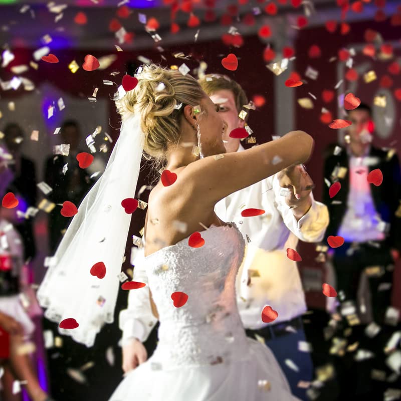 Sparacoriandoli A Cuore Rosso - 3 Pezzi Per Matrimoni, Feste E San Valentino, Effetto Cascata, 40cm - Foto 11