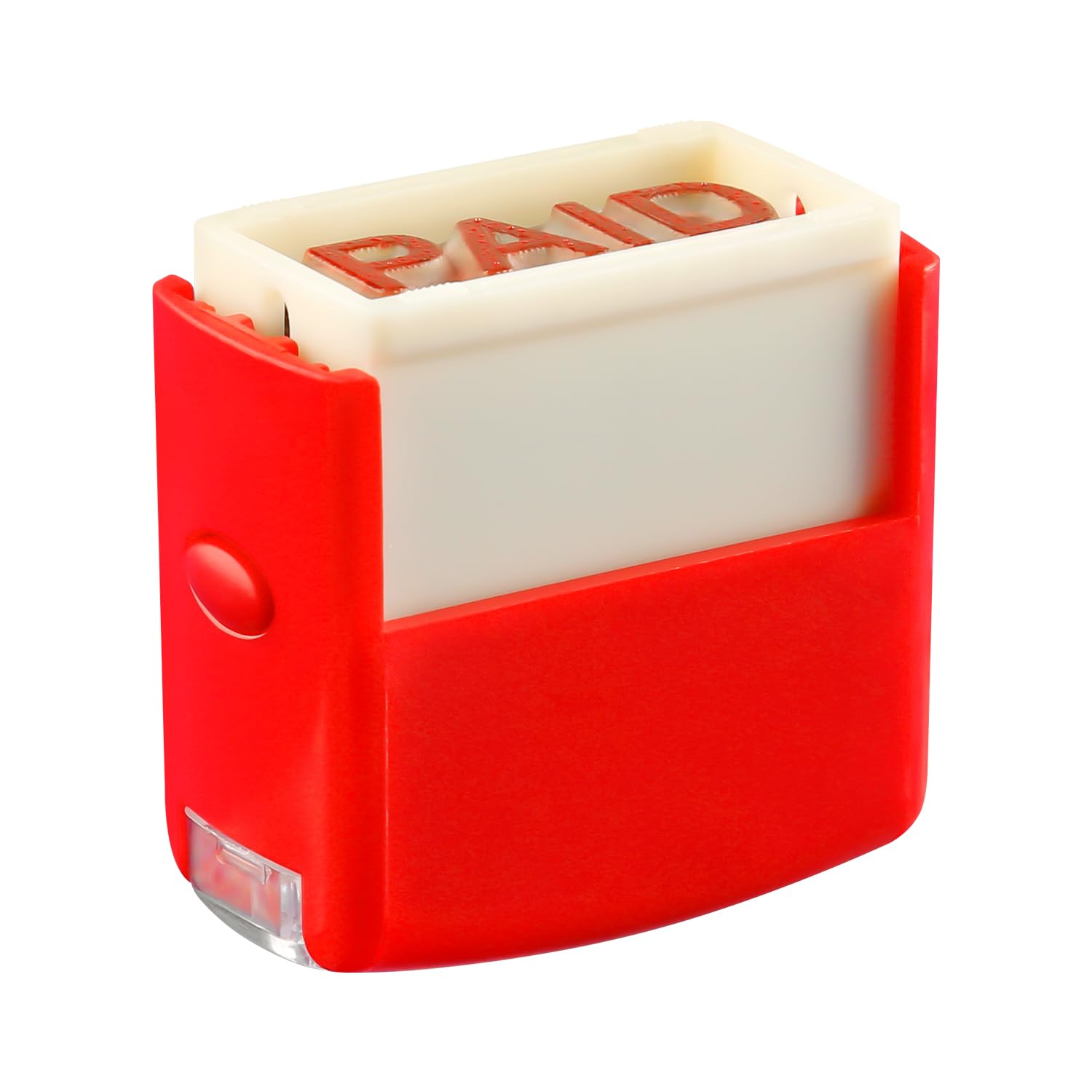 Hopzab Red Paid Self Inking Rubber Signature Stamp,Ink Return Custom Stamps,Personalised Office Seal,For Business Office Work Documents( Shell)