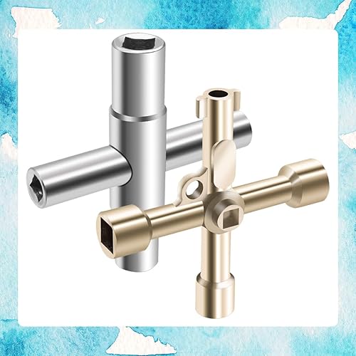 Miniatura 4 de Llave de agua multifuncional de 4 y 6 vías, 2 piezas, llave de agua de acero plateado, kit de llaves de utilidad para grifo, espitas y válvula O-089
