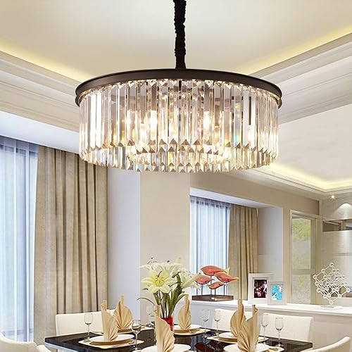 Miniatura 3 de Lámparas de techo de araña de cristal modernas y contemporáneas, accesorios de iluminación para comedor y sala de estar, D21.6 H7.1