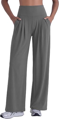 Sunzel Wide Straight Leg Yoga Pants for Women High Waisted Comfy Loose Pants Lounge Casual Soft Trousers with Pockets