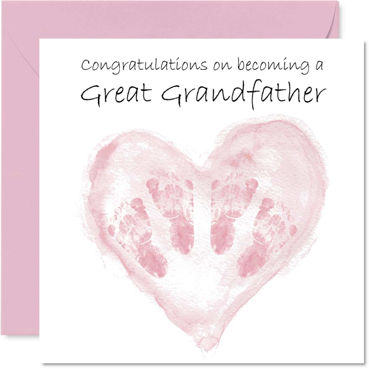 New Baby Girl Card for Great Grandfather - Twins Congrats Becoming - Well Done Congratulations Card for New Great Grandfather, 145mm Welcome To The World Greeting Cards