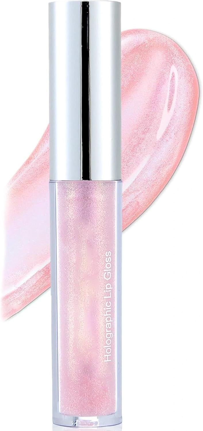 Nude Diamond Metallic Glitter Gloss - Long-Lasting, Waterproof Liquid Lipstick - Sparkle Shiny Plumper Tinted Balm for Women