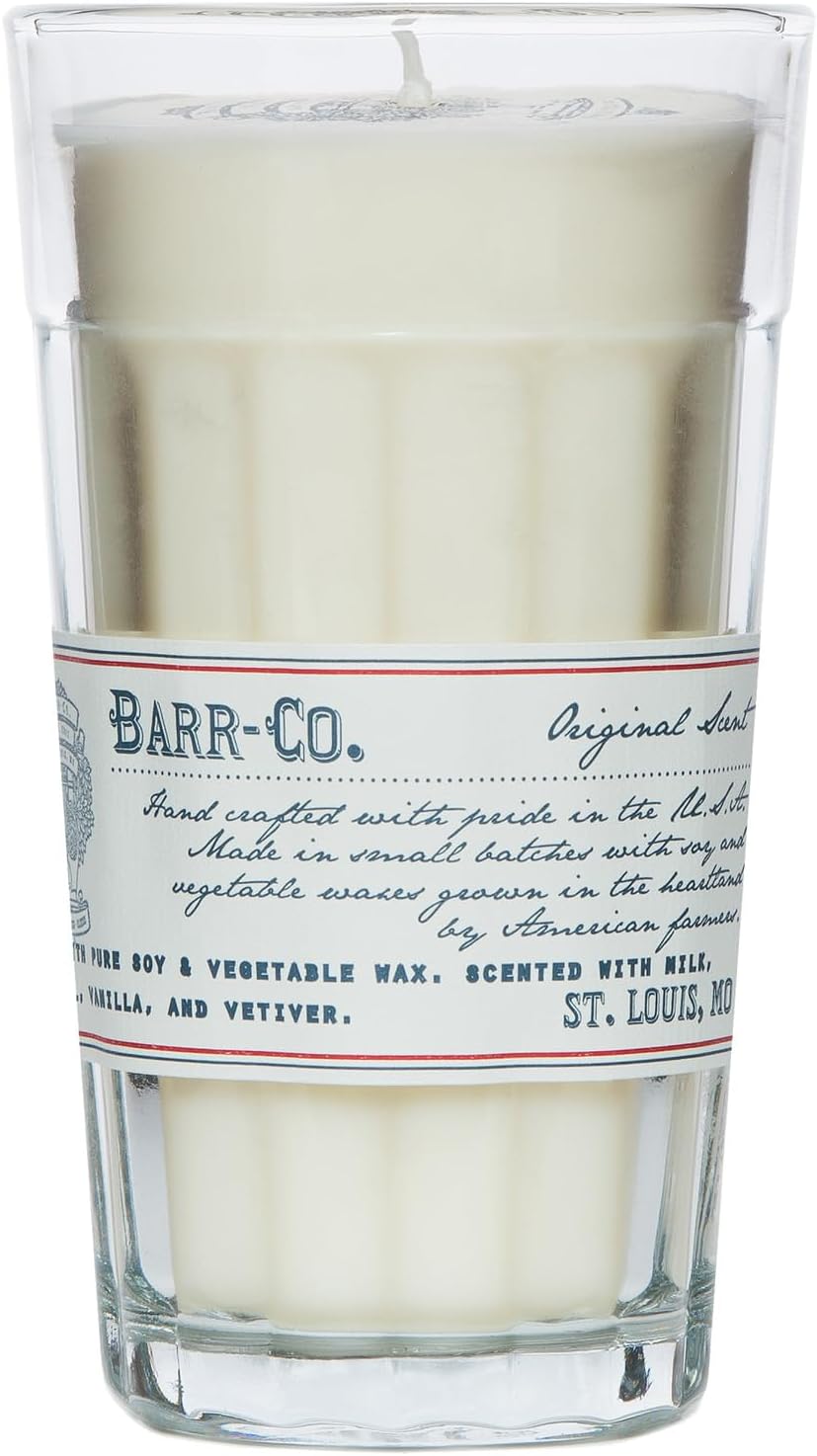Barr-Co. Fir & Grapefruit Parfait Glass Candle, Woody Citrus Scent, 80-Hour Long Burning Soy Wax Candle, Scented Candles for Home & Bath, 10 oz