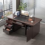 【Bureau d'ordinateur avec 3 tiroirs, plateau pour clavier et stockage pour processeur】 : ce bureau d'ordinateur dispose d'un plateau de table spacieux, avec 3 tiroirs, il peut ranger votre désordre hors de vue et garder le bureau bien rangé, comme des livres, des plantes ou des objets éparpillés, laissant une grande surface de table.