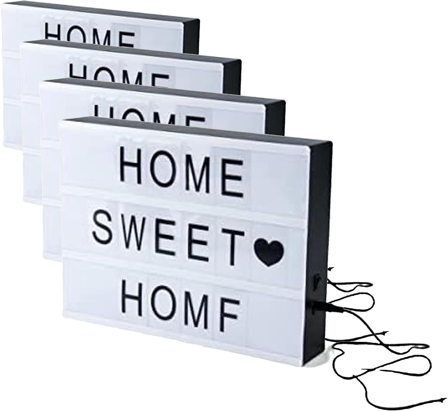 Melannco Changeable LED Letter Sign with Letter Storage, 105 Letters & Symbols, use with USB (included) or Batteries (not included)