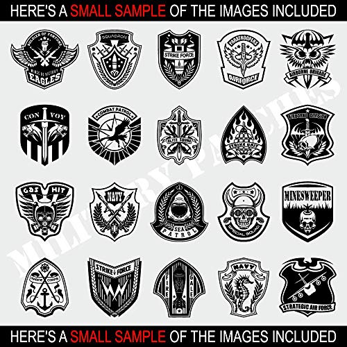 Military Army Navy Marines Patches Clipart-Vector Clip Art-Vinyl Cutter Plotter Images-T-Shirt Graphics Cd #TOP2