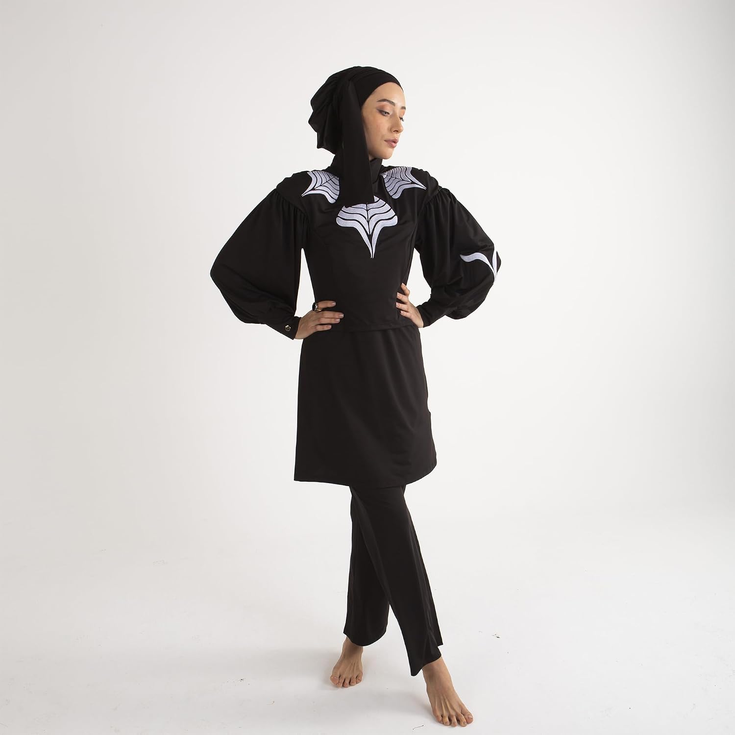 Modest Swimwear for Women – 6-Piece Long Sleeve Burkini with Cover, Pants & Hijab, Full Coverage