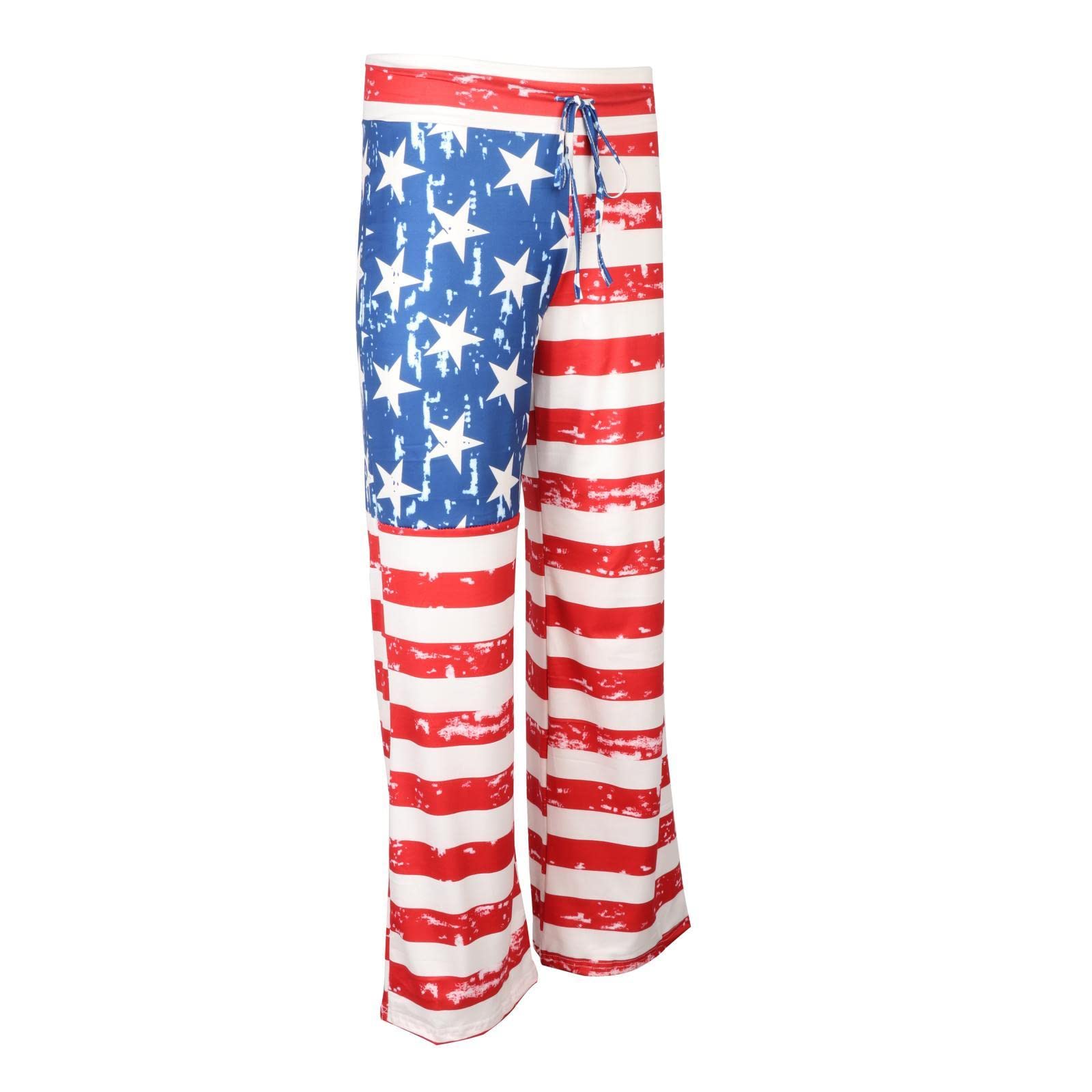 Women's Lounge Pants Wide Leg High Waist Palazzo Drawstring Pajamas Pants L Multi-image-12