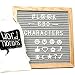 Gray Felt Letter Board | 680 Characters, Letters & Emojis | @, #, $, ♥,¢, ?, ♪, :), & MORE | Drawstring Canvas Pouch | 10" x 10" Oak Wood Frame