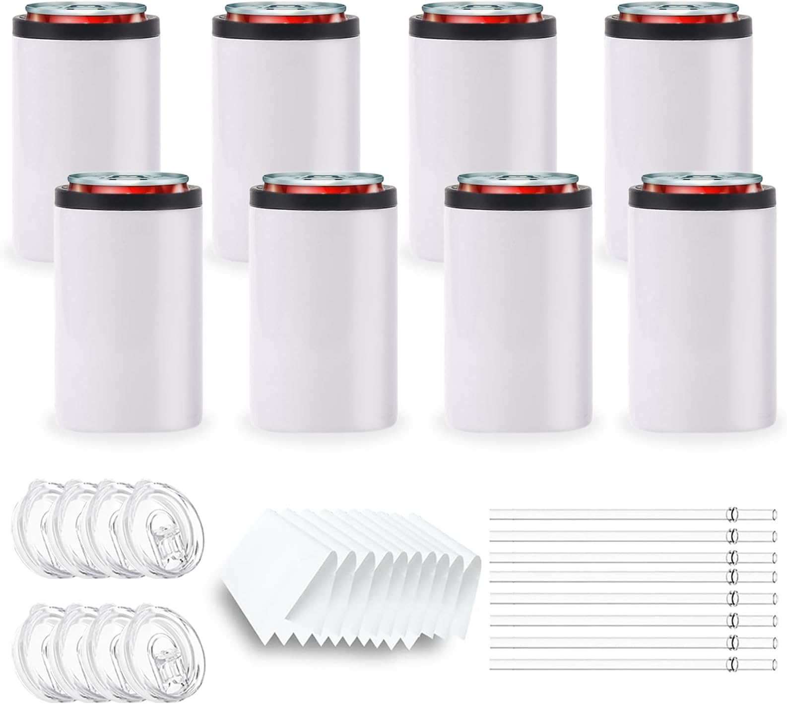 25 Pack 16 oz 4in1 Sublimation Blank Can Cooler with