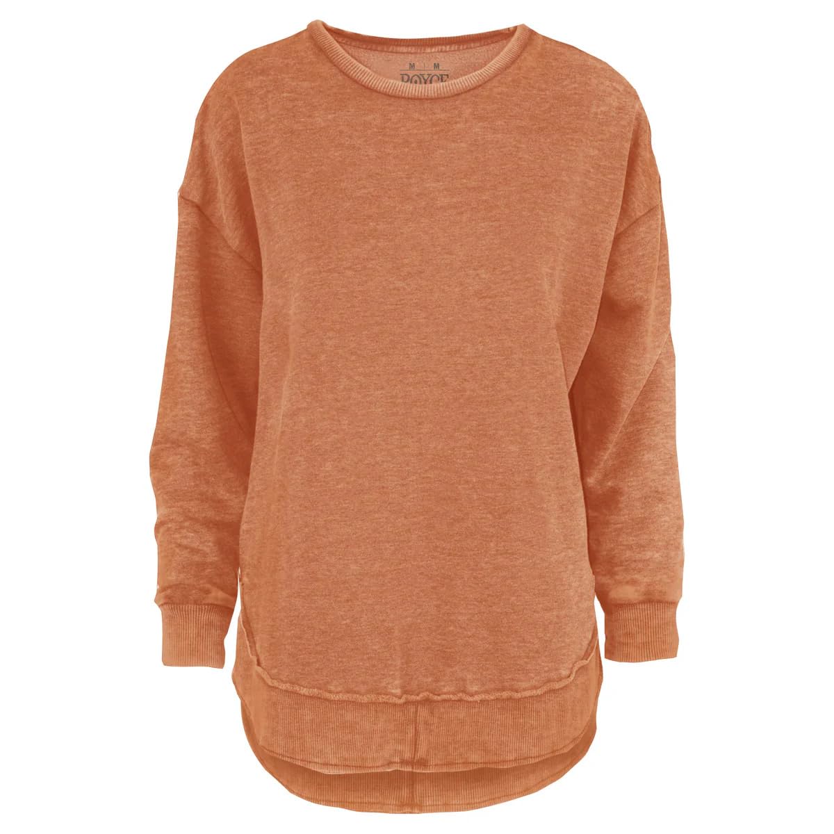 Royce Brand Melange Poncho Fleece: Long Sleeve Crew Neck Hi-Lo Round Bottom