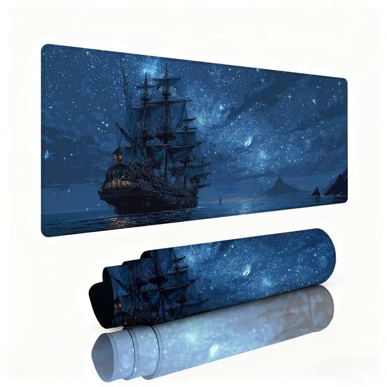 Podkładka pod mysz do gier Ciemnoniebieska Duża Podkładka pod mysz 1200 x 600 x 3 mm Podkładka pod mysz Żaglówka Gładka powierzchnia Antypoślizgowa gumowa podstawa Podkładka pod biurko Akcesoria do