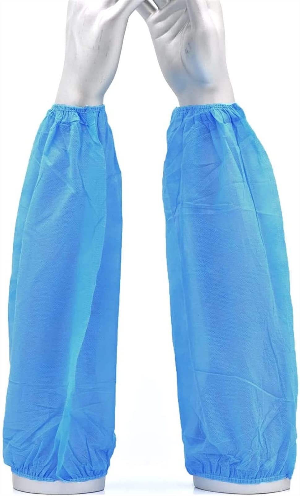 Manchons jetables, Manchons jetables, 100 pièces, Manchons Flexibles et Respirants avec Bande élastique, Housse de Protection nettoyante, hautement hydrophobe (Bleu)