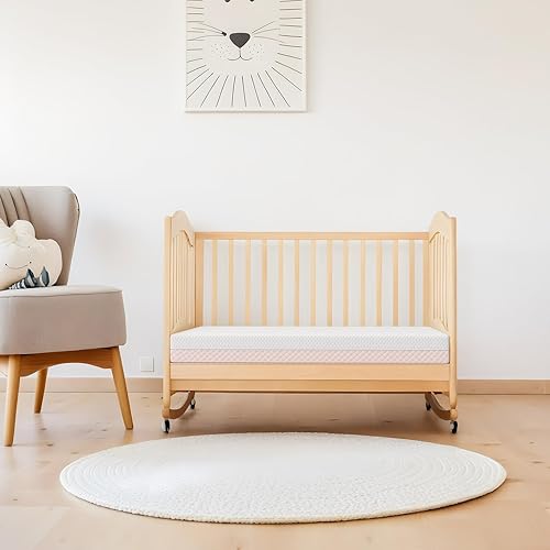 Miniatura 2 de Colchón mini para cuna, 38 x 24 x 4 pulgadas, espuma viscoelástica de gel cómoda de doble cara, colchón transpirable de alta calidad para cunas mini