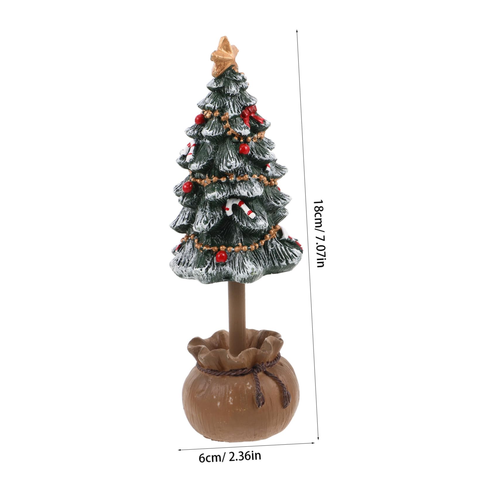 2 Pezzi Mini Natale Resinati per Decorazioni Natalizie Compatte per Scrivania Mensola e Angoli Statue Festive Verdi e Ufficio