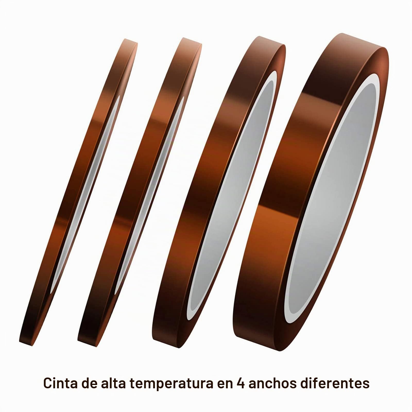 LUTER - Cinta adhesiva de alta temperatura, 4 rollos resistentes al calor, para sublimación, impresora 3D, soldadura a la onda (3 mm/5 mm/8 mm/12 mm x 33 m, leonado)