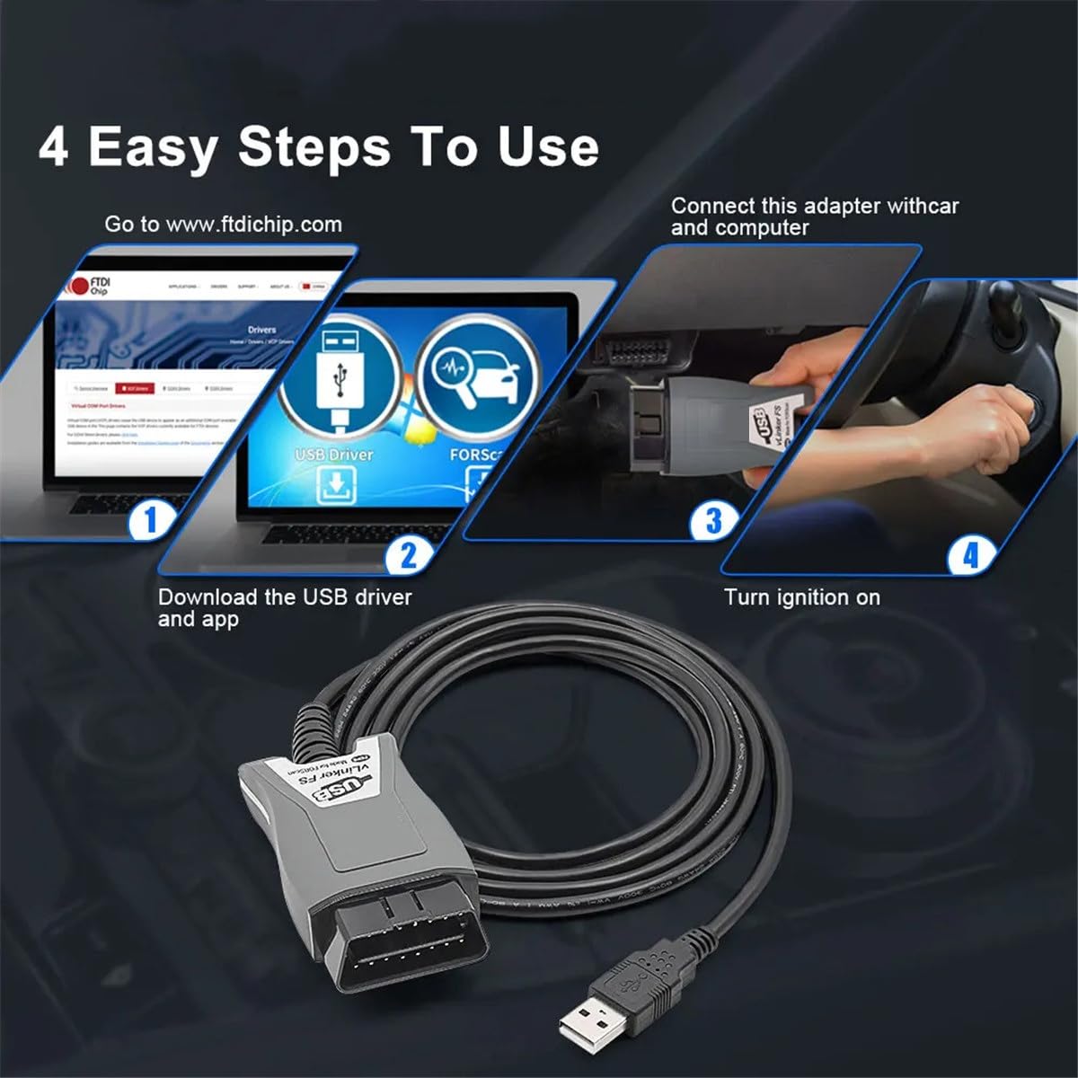 Escáner USB OBD2 compatible con Ford Mazda OBDII Scan MS-CAN/HS-CAN, herramientas de diagnóstico, escáneres automotrices