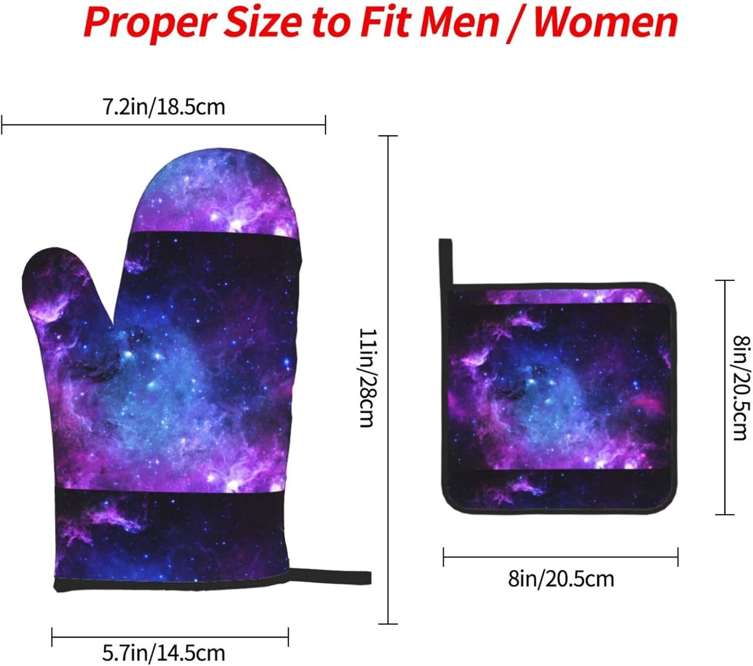 Galaxy. Print Heat Resistant Microwave Gloves, Used for Baking, Cooking, and Fashion Kitchen Essentials