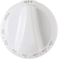 Vista 1 de GE WB03K10036 Pomo de control original OEM (blanco) para hornos GE