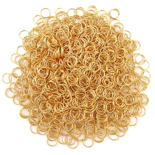 TOAOB 1000 Piezas Anillos Salto Abiertos 8 mm Dorado anillos abiertos de Metal para Llaveros Joyas Artesanales Pulseras Bisutería Colgantes Collare