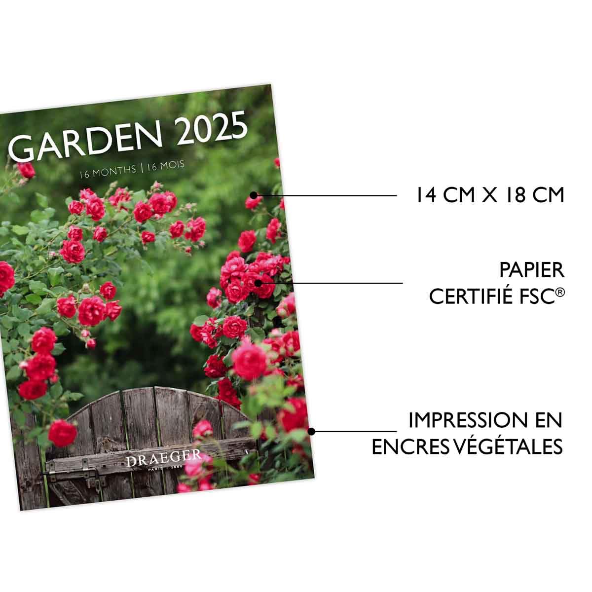 DRAEGER PARIS 1886, Small Wall Calendar 14x18cm 2025, Daily Organization, 12 Photos, September 2024-December 2025-7 Languages - Image 3