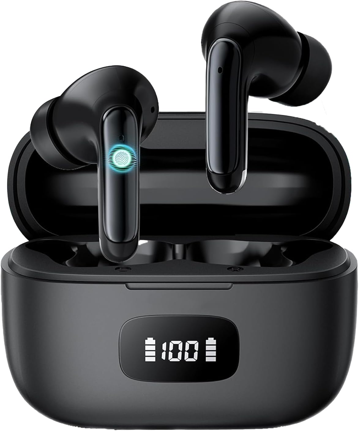 Wireless Noise Canceling Earbuds in Ear Headphones Bluetooth 5.3,Ear Buds Built-in Mic Sports Earbuds IPX7 Waterproof & 56H Playtime LED Power Display for Android/iOS Phone with Blackview tech