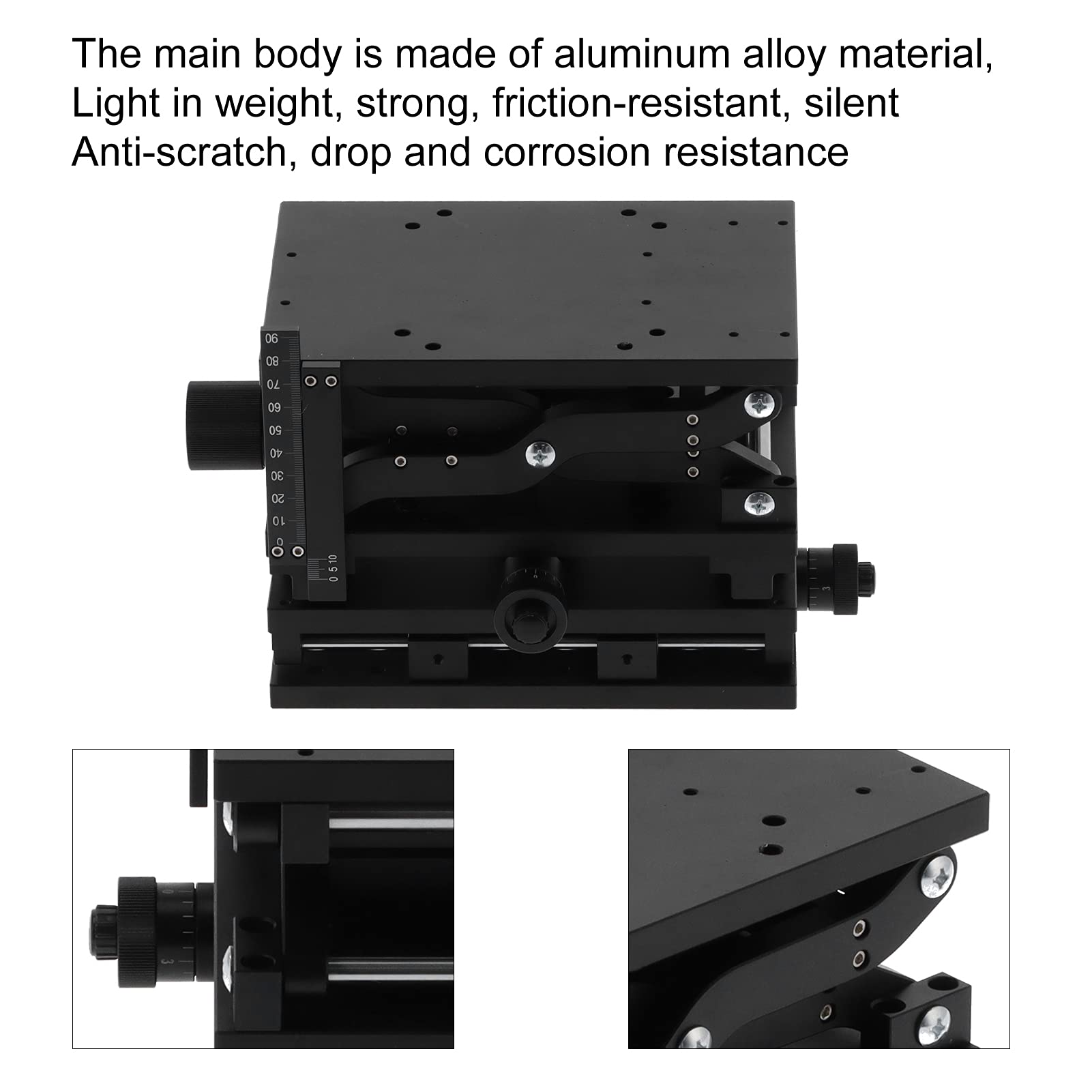 Plataforma Deslizante de Aluminio de Ajuste Manual Fino 210x150mm