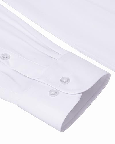 Miniatura 7 de Alimens & Gentle Camisas de vestir ajustadas para hombre, de manga larga, elásticas, a prueba de manchas, sin arrugas, con botones, camisas formales