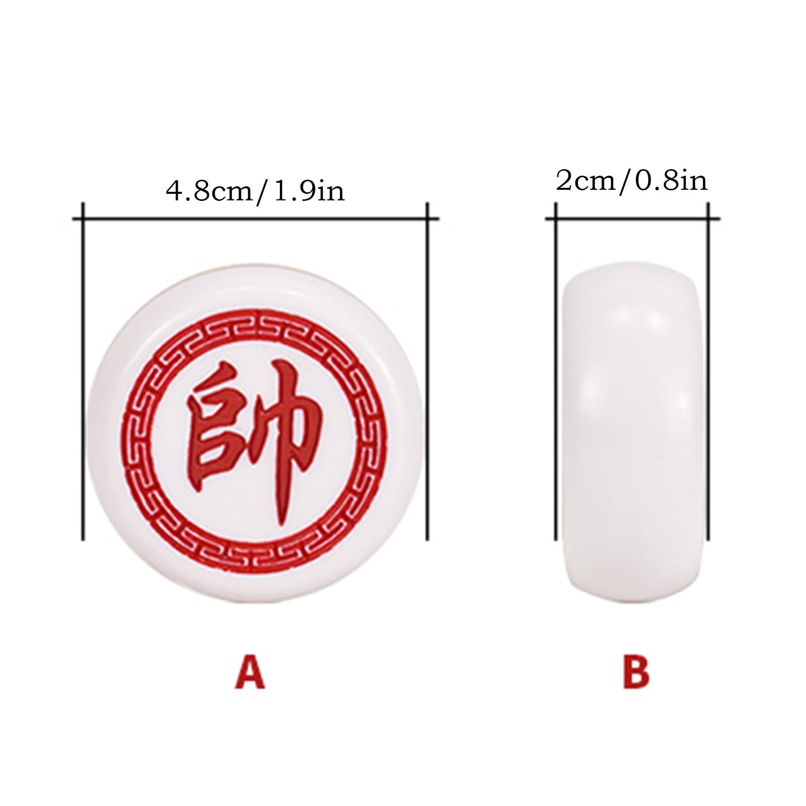 Juego de ajedrez Chino acrílico Xiangqi con Tablero de Madera Plegable, Ideal para Viajes, Juegos de Mesa y Estrategia para 2 Jugadores (Blanco)