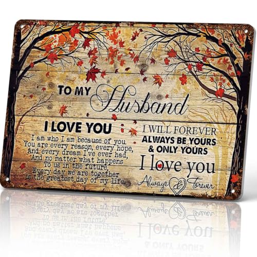 To My Husband I Love You Music Metal Sign 8 x 12 Inch