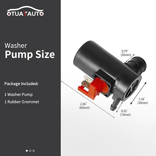 Vista 28 de OTUAYAUTO - Repuesto de bomba de limpiaparabrisas para Acura/Honda/Suzuki, Factory OE Style con ojal 89001132