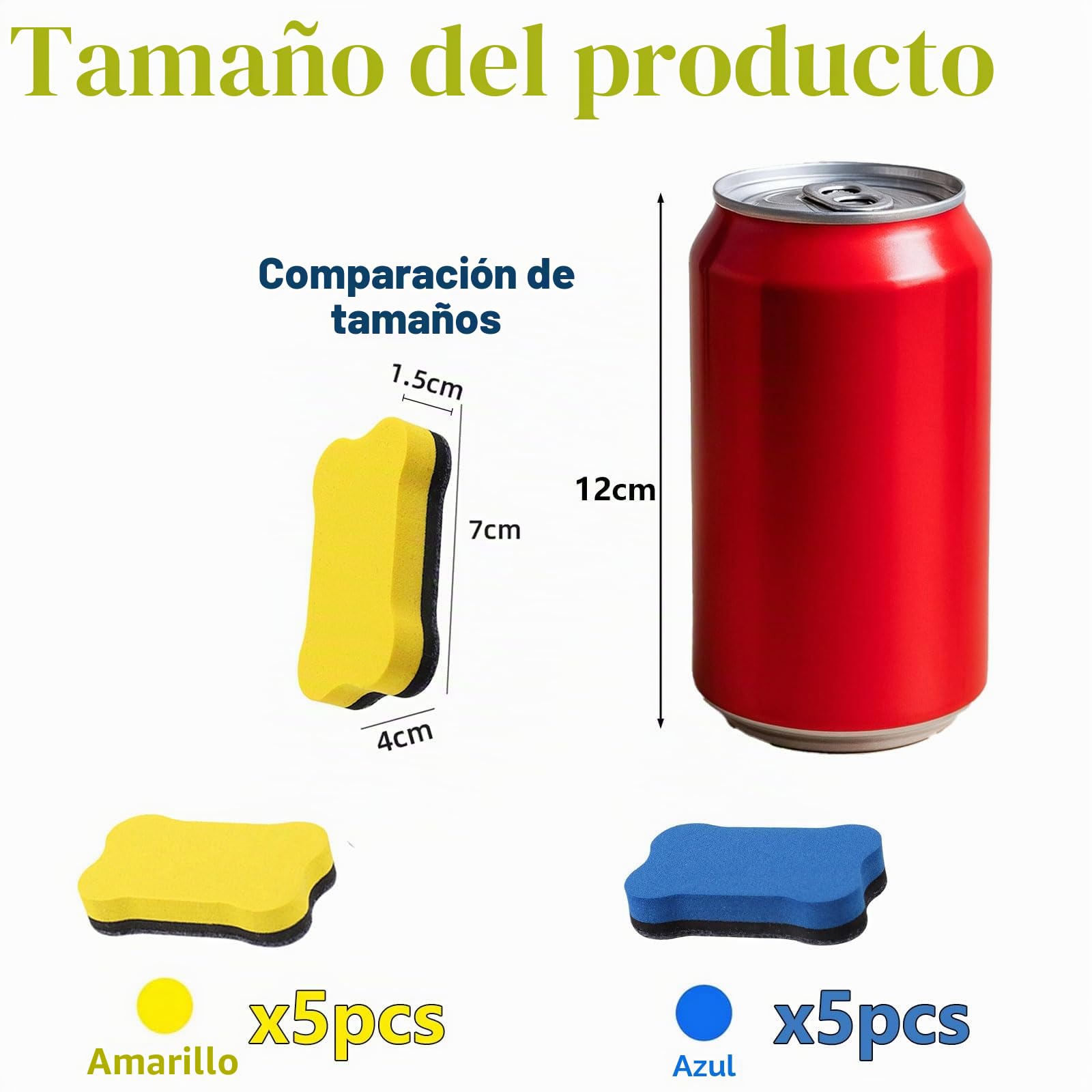 Borrador Pizarra Blanca, 10 Unidades (Amarillo, Azul), Borrador Magnético Pizarra Blanca de gomay Fieltro, Ligero y con Fuerte, para Borrar Rotuladores de Pizarra