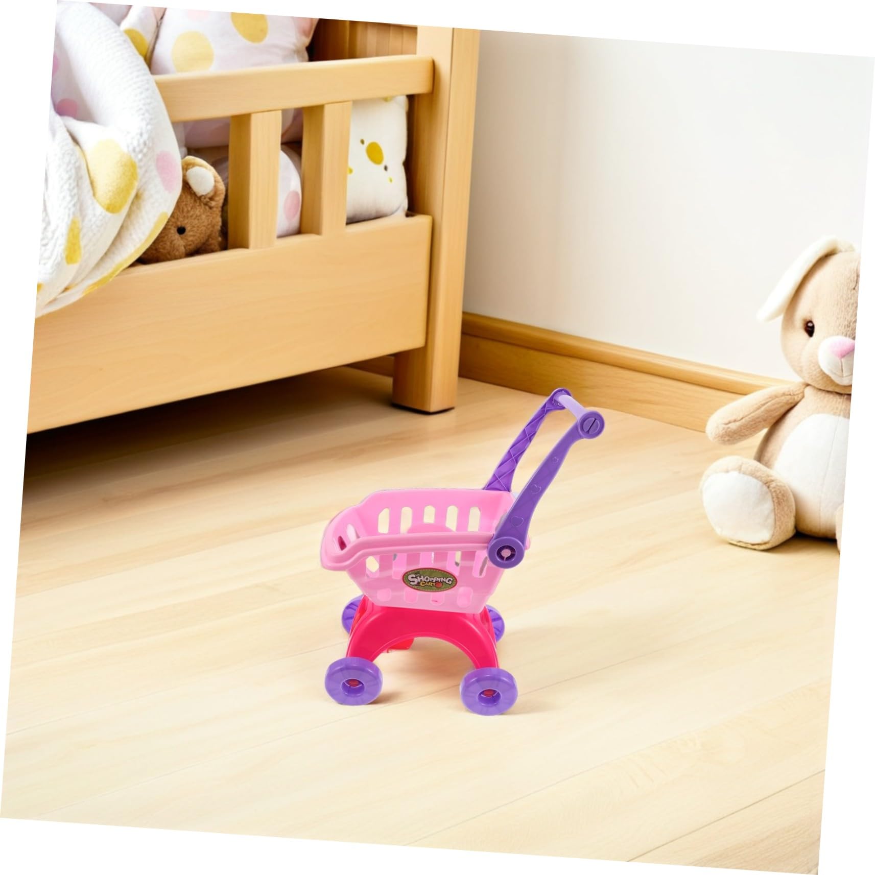 Carrello Supermarket Giocattolo Mini Trolley Simulazione Spesa Sicuro con Liscio Facile da Montare per Mani Piccole Gioco Educativo per Ragazzo Ragazza