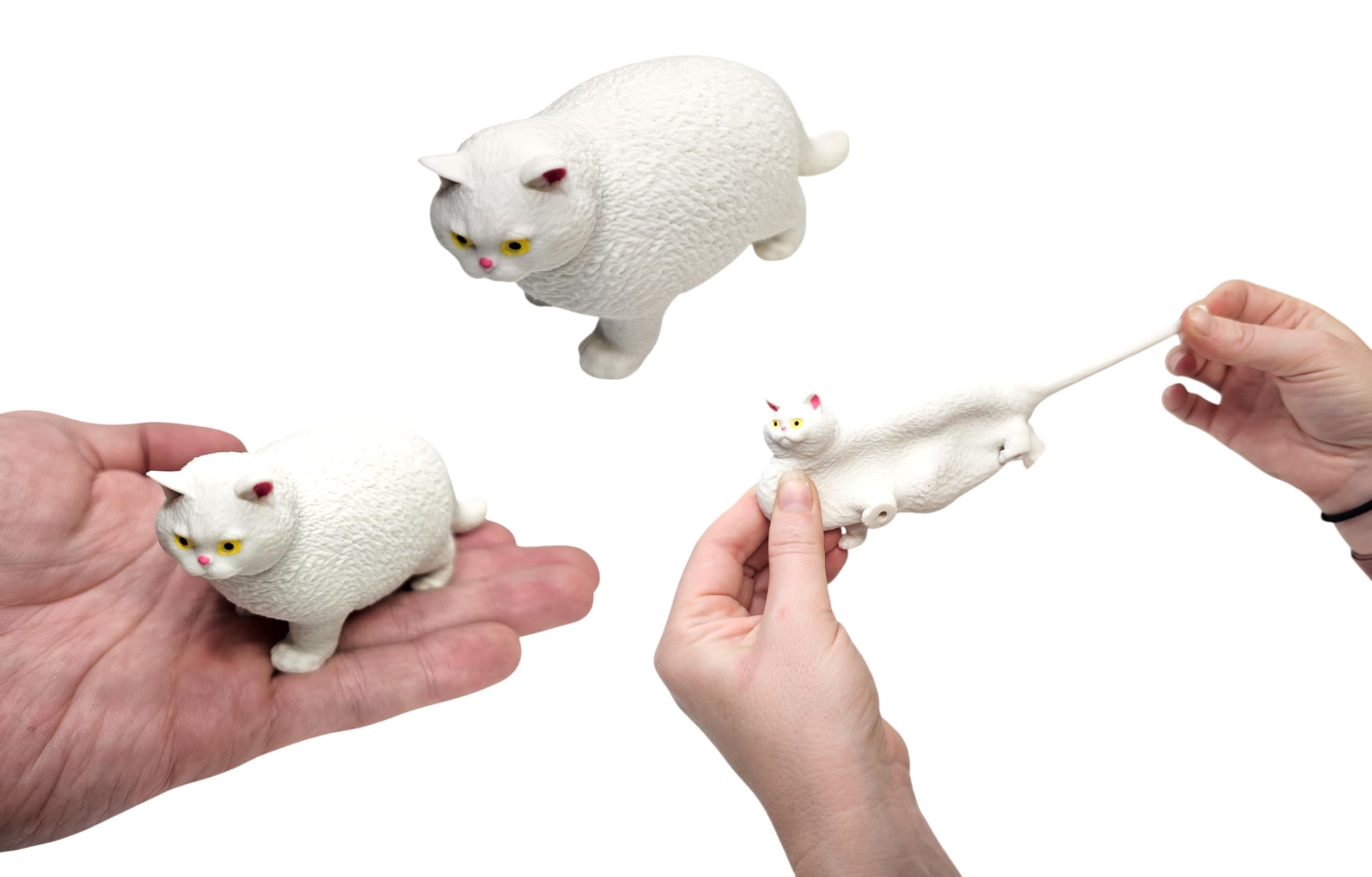 Amazon.co.jp: 伸縮性のある家猫 (白猫) (4インチ) ゴム製フィジェット