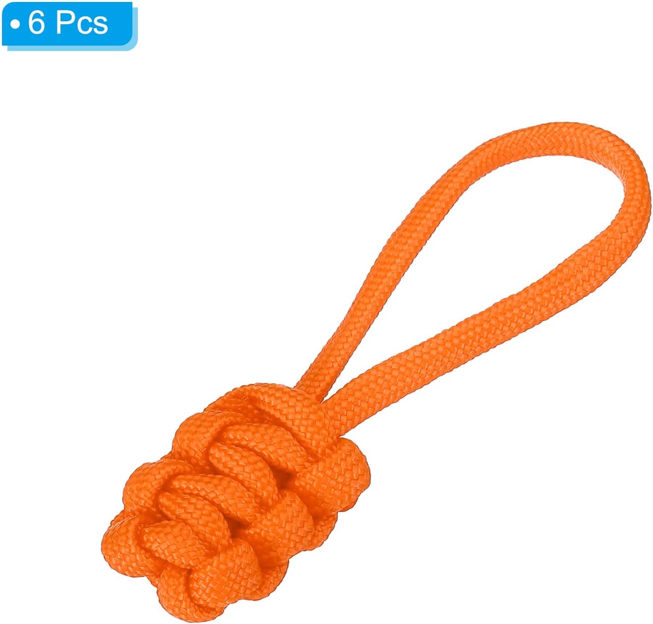 PATIKIL Zipper Pulls Replacement, 6 Pack Extension Cord Handle Fix Pull Tab Extender Fixer Slider Head Repair Kit for Luggage Backpack Jacket, Orange - Image 3