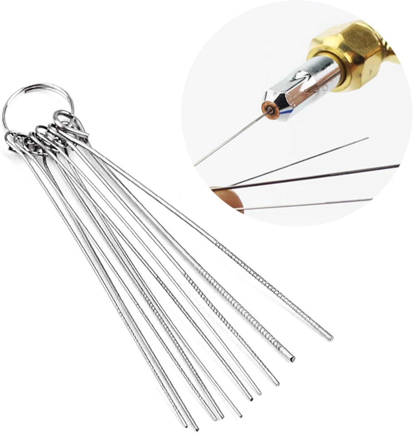 SagaSave Welding Tip Cleaner with Box Stainless Steel Cleaning Pin Set Reusable Cleaner Tool for Gun-Jets, Nozzles, Motorcycles, Carburetor