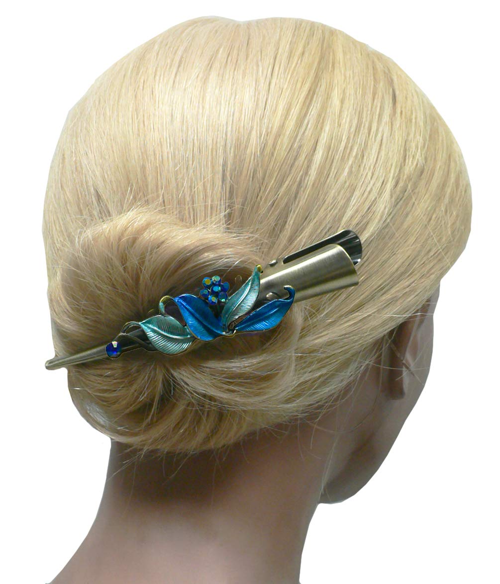Set of 8, 8 Count, 8 Count, JCGY Flower Metal Alligator Beakclips Duckbill Long Narrow Hair Clips For All Hair Type