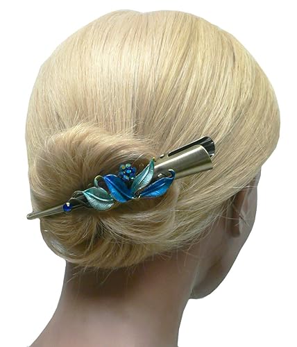 Miniatura 3 de Juego de 8, 8 unidades, 8 unidades, 8 unidades, pinzas de pico de cocodrilo de metal con diseño de flor de jcgy para todo tipo de cabello