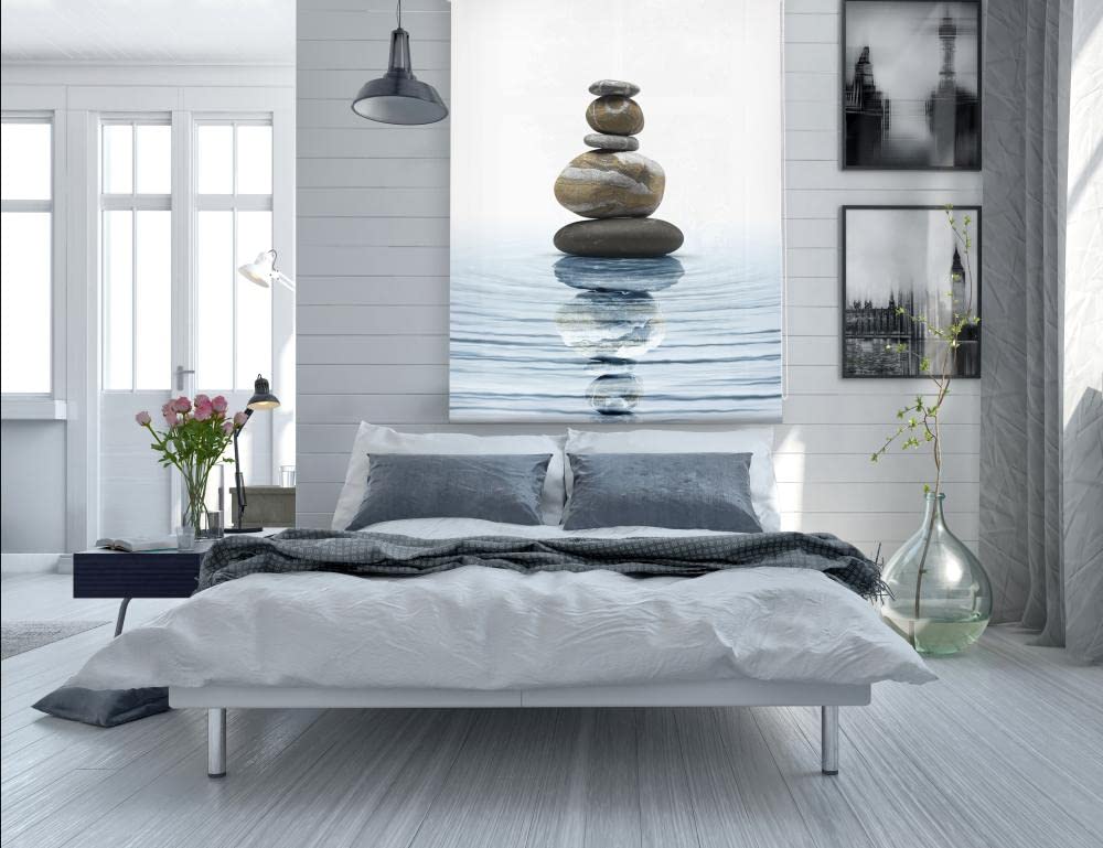 Happystor HSCZ78011 Estor Enrollable Estampado Digital Zen 155x180 | Estor zen estampado digital translúcido decoración relajante