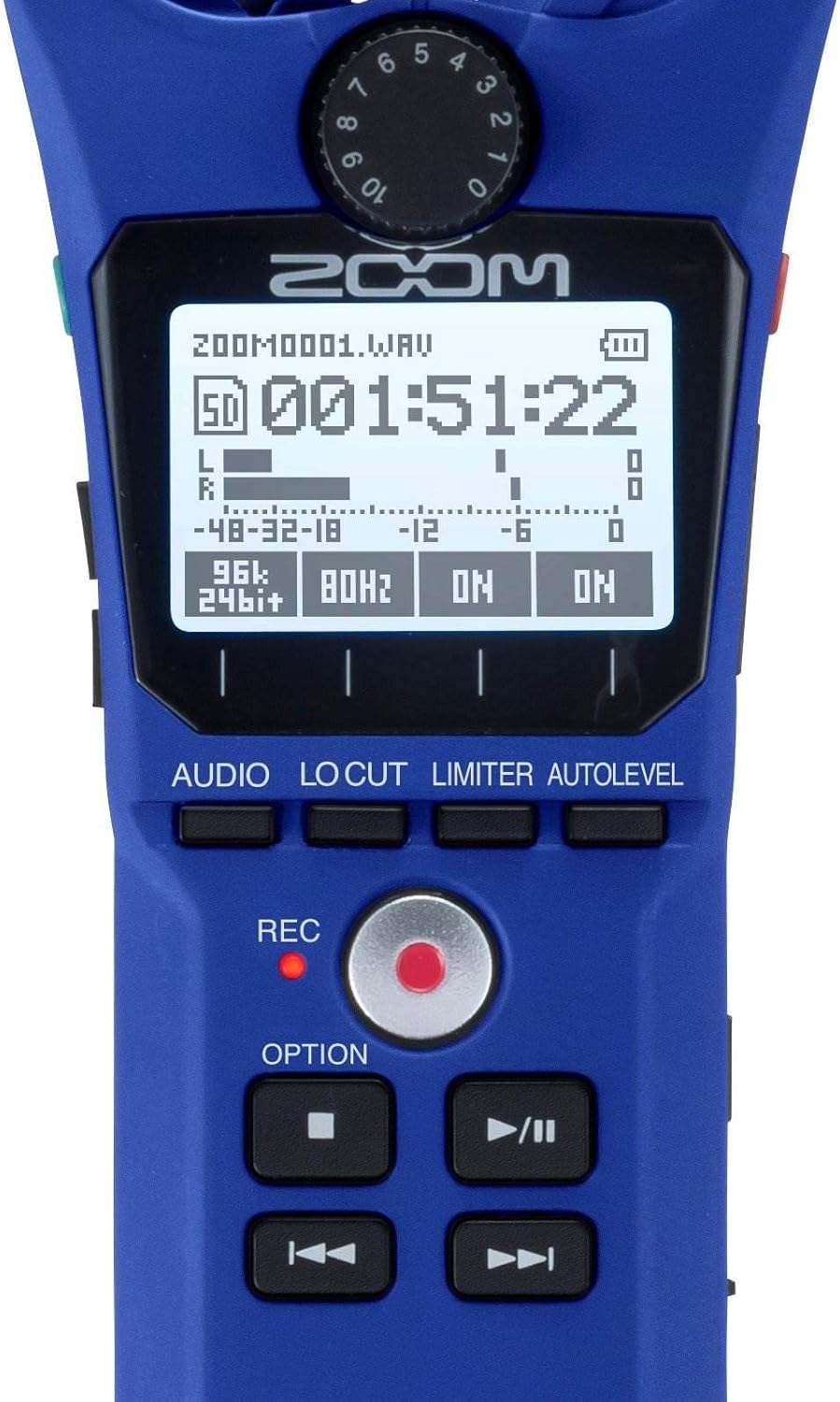 Zoom H1n Handy Recorder screen and buttons close-up