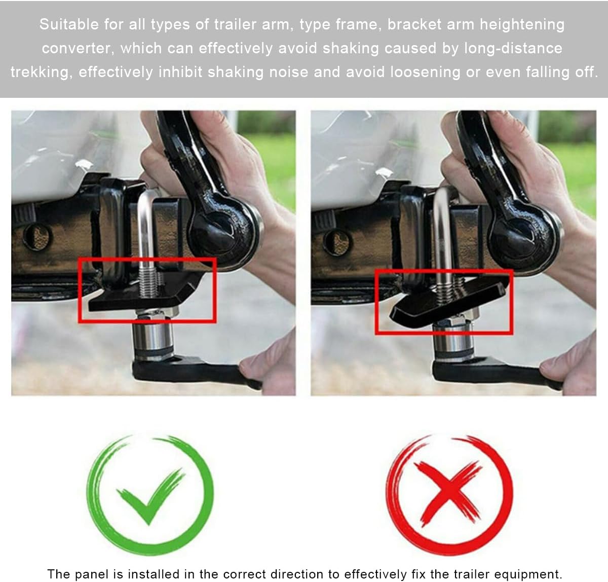 DXNQ Hitch Tightener Clamp, Anti-Rattle Steel Trailer Hitch for 1.25" to 2" Receivers, Rust-Proof Heavy Duty U-Bolt Hitch Stabilizer for Trailers & Trucks, Car Accessories