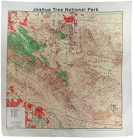 The Printed Image Topographic Map Bandanas Joshua Tree Topo Bandana