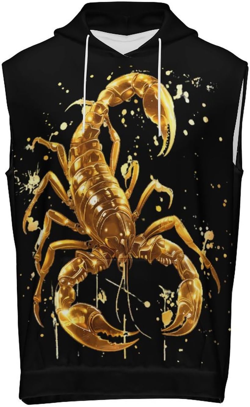 Men's Workout Hooded Tank Tops Sleeveless Muscle Gym T-Shirts