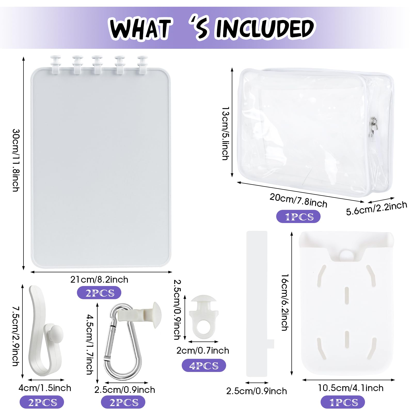 Beach Bag Accessories Set with Clear Insert, Phone Holder and Organizers