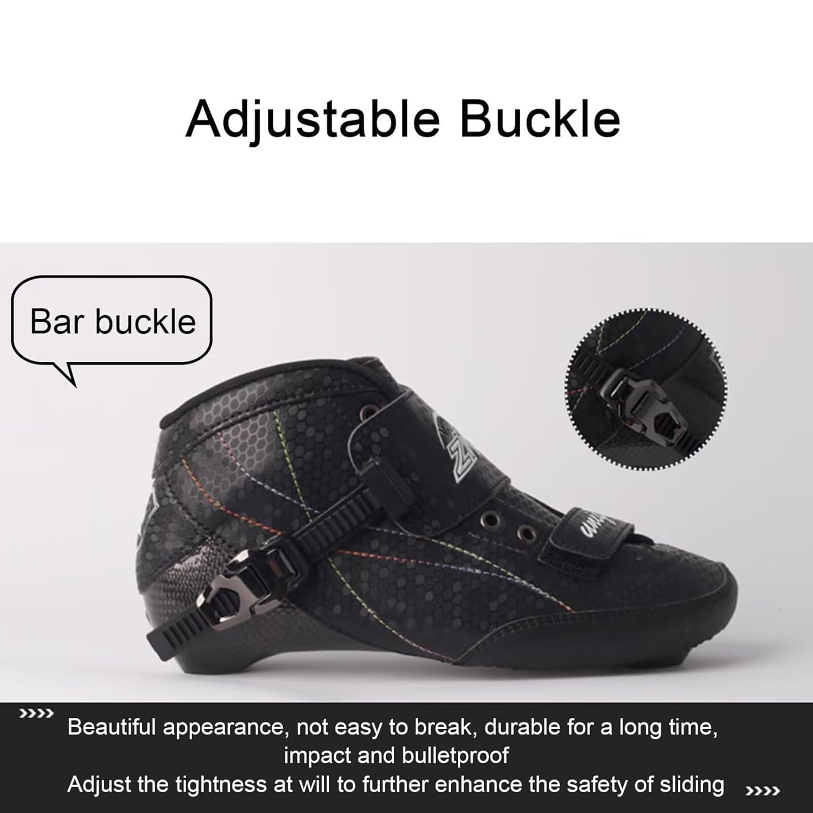 Patines En Línea De Velocidad Carbono 110 mm Unisex 4-Wheel Black