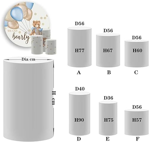 Miniatura 3 de HISDH We Can Bearly Wait to Meet You Baby Shower - Telón de fondo redondo para tema de oso de peluche, niño, azul, marrón, baby shower, fiesta,