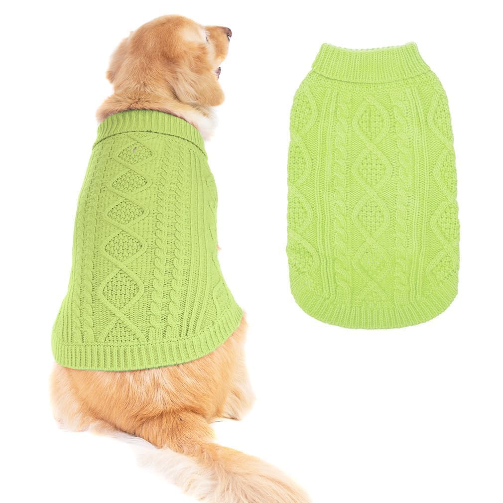 BINGPET Dog Sweater for Large Dogs, Turtleneck Knitted Clothes