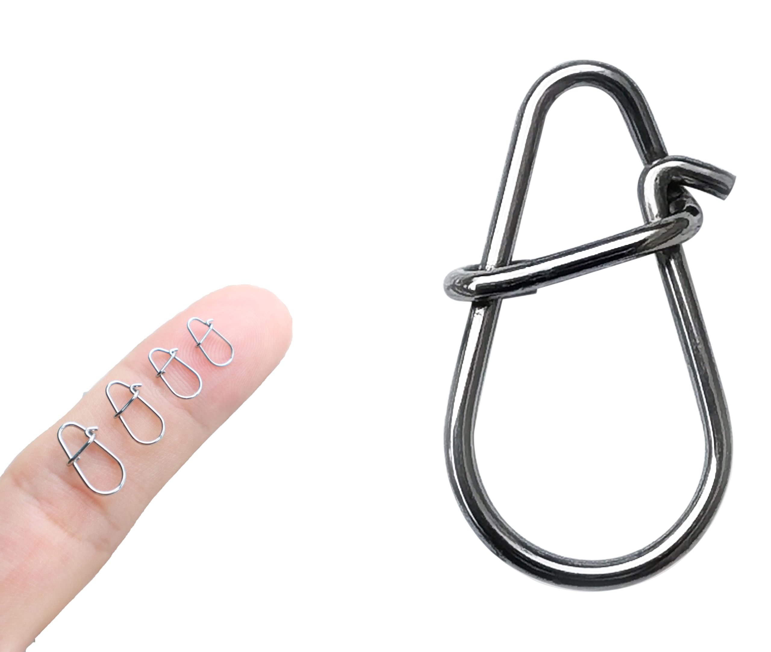 BRILISLE Crankbait Snaps & Snap Clips for Bass Lures, Duolock Snaps Fishing Freshwater, Duo Lock Fast Snaps Stainless Steel Higher Tensile Strength